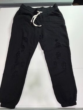 n:PHILANTHROPY Black Sweatpants with Red Logo Tag